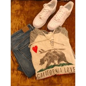 Grey California Love Hoodie, size medium